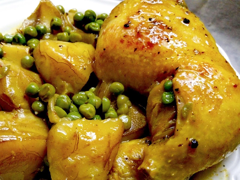 תבשיל עוף עם אפונה מרוקאי מתכון נדיר