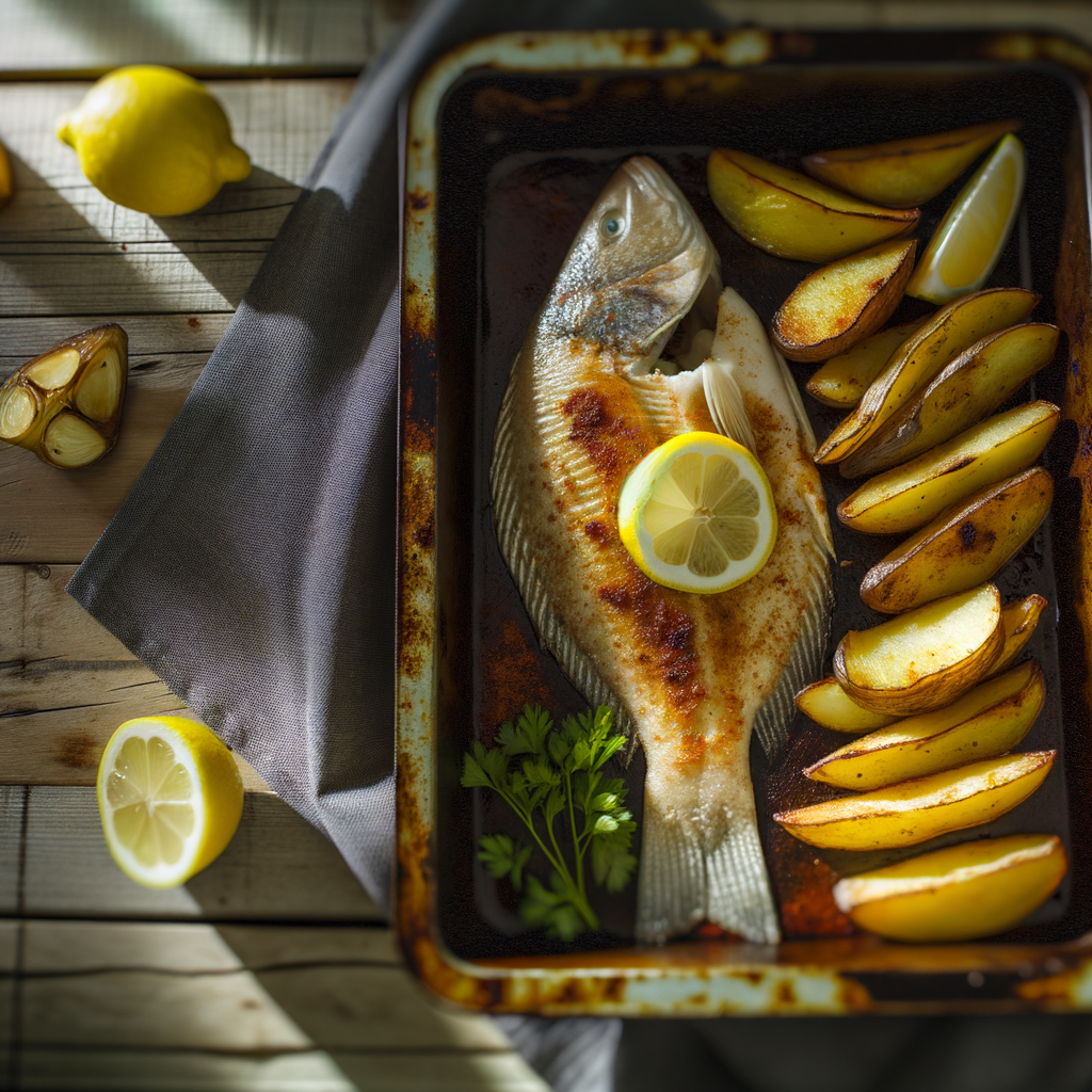 פילה אמנון בתנור עם תפוחי אדמה קראנצ’יים